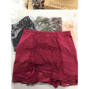 Rhonda shear pin up briefs 5 pack XL new qvc ruched high rise lace